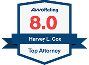 Avvo Rating 8.0 Harvey L. Cox Top Attorney